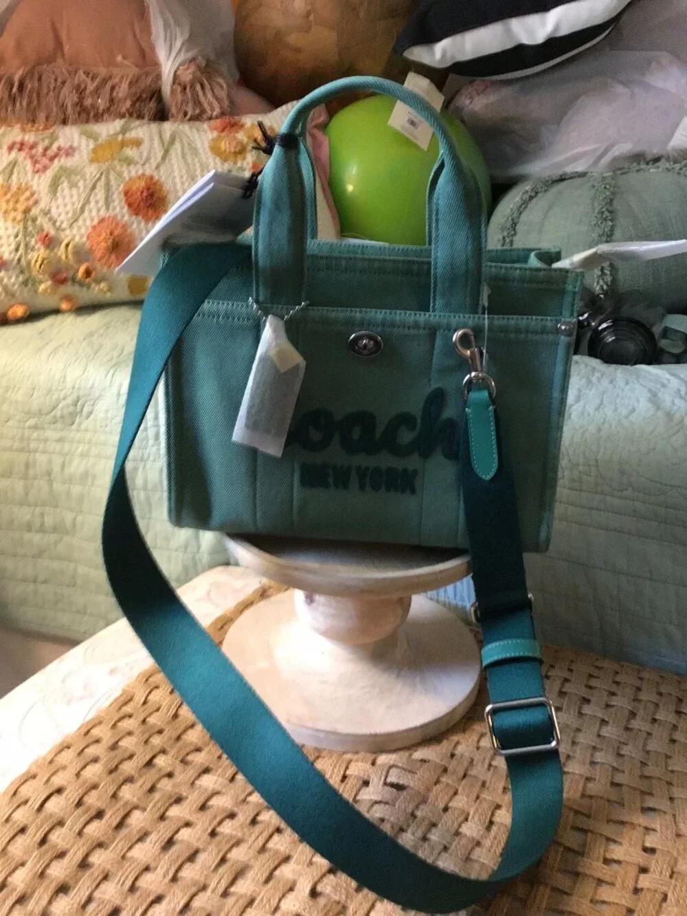 NWT Coach Cargo Tote Denim Ivy CBG46